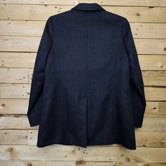 Talbots Jacket Blazer 8 Women's Navy Blue Wool Blend 2 Button - Picture 2 of 8